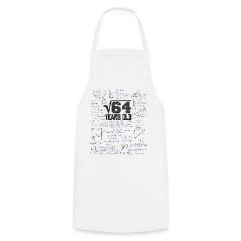 Square root of 64 math nerd 8th birthday - Cooking Apron - white - Front - AI Model Male 185 dark (185cm)
