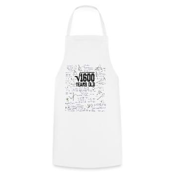 Square Root of 1600 Math Nerd 40th Birthday - Cooking Apron - white - Front - AI Model Male 185 dark (185cm)