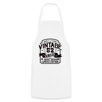 Vintage 52 Years of Being Awesome 52 Birthday - Cooking Apron - white - Front - AI Model Male 185 dark (185cm)