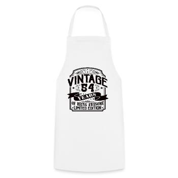 Vintage 54 Years of Being Awesome 54 Birthday - Cooking Apron - white - Front - AI Model Male 185 dark (185cm)