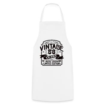 Vintage 58 ans d’être génial 58 anniversaire - Tablier de cuisine - blanc - Devant - AI Model Male 185 dark (185cm)