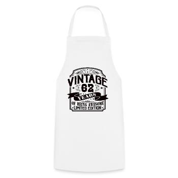 Vintage 62 Years of Being Awesome 62 Birthday - Cooking Apron - white - Front - AI Model Male 185 dark (185cm)