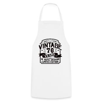 Vintage 76 ans d’être génial 76 anniversaire - Tablier de cuisine - blanc - Devant - AI Model Male 185 dark (185cm)