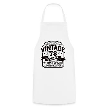 Vintage 78 ans d’être génial 78 anniversaire - Tablier de cuisine - blanc - Devant - AI Model Male 185 dark (185cm)