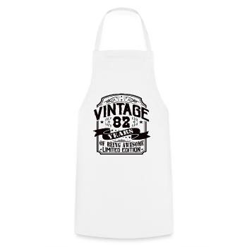 Vintage 92 Years of Being Awesome 92 Birthday - Cooking Apron - white - Front - AI Model Male 185 dark (185cm)