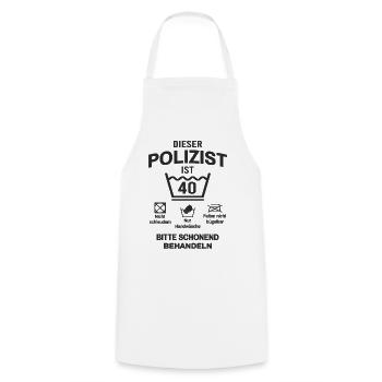Polizist 40. Geburtstag Polizei Lustig 40 Jahre - Kochschürze - Weiß - Vorne - AI Model Male 185 dark (185cm)