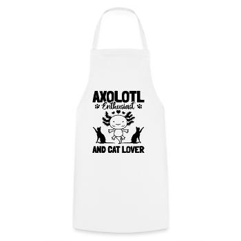Kawaii Axolotl Axolotl Enthusiast And Cat Lover - Cooking Apron - white - Front - AI Model Male 185 dark (185cm)