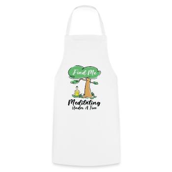 Serenity Meditating Nature Fan Spiritual Yoga - Cooking Apron - white - Front - AI Model Male 185 dark (185cm)