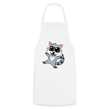 Raton laveur - Tablier de cuisine - blanc - Devant - AI Model Male 185 dark (185cm)