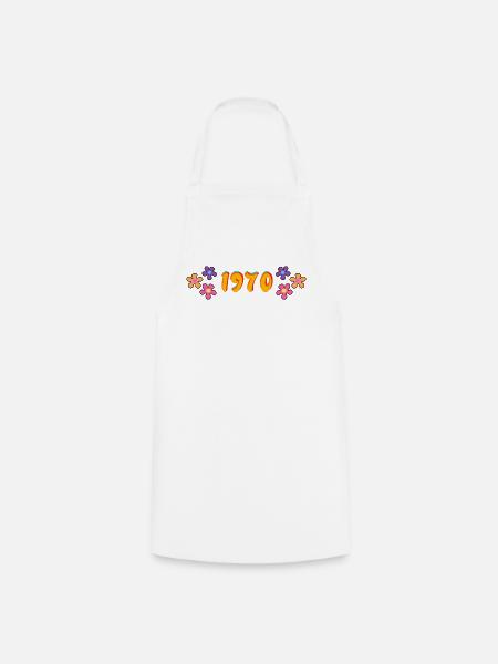 1970 Hippie-Stil - Kochschürze - Weiß