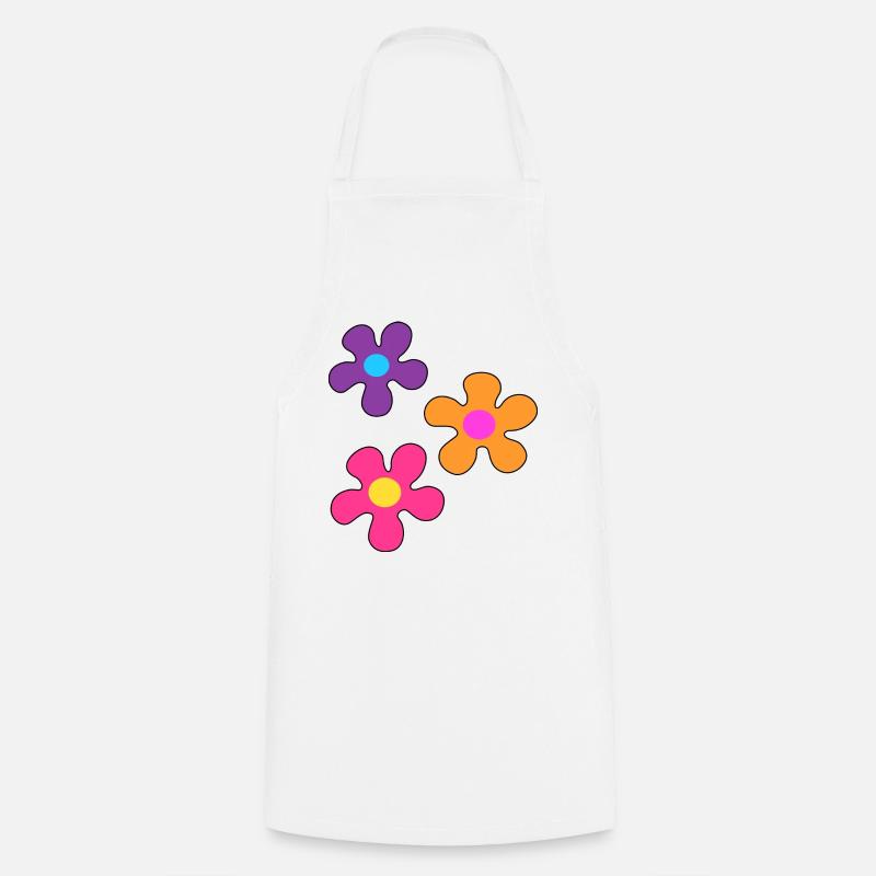 Hippie-Blumen - Kochschürze - Weiß