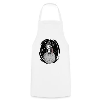 Astronaut with skateboard in space - Cooking Apron - white - Front - AI Model Male 185 dark (185cm)