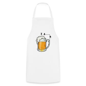 Beer and stick figures party - Cooking Apron - white - Front - AI Model Male 185 dark (185cm)