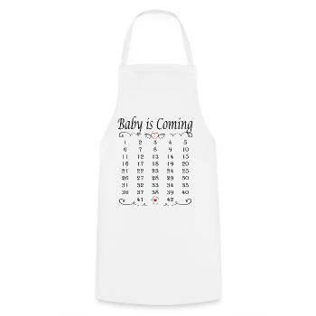 Mama Baby Kalender Countdown Schwangerschaft als - Kochschürze - Weiß - Vorne - AI Model Male 185 dark (185cm)