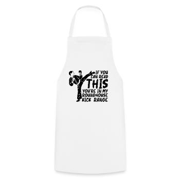Kickboxing If You Can Read This Boxing Kickboxer - Cooking Apron - white - Front - AI Model Male 185 dark (185cm)