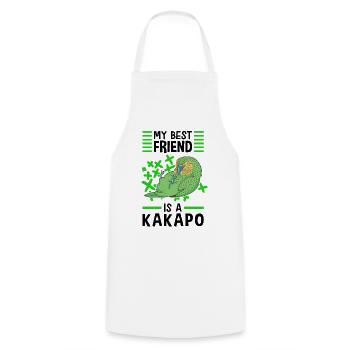 Kakapo are my best friends parrot Kakapo - Cooking Apron - white - Front - AI Model Male 185 dark (185cm)