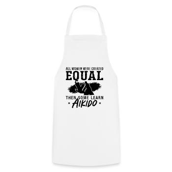 Aikido All Women Were Fighter Samurai Martial Arts - Cooking Apron - white - Front - AI Model Male 185 dark (185cm)