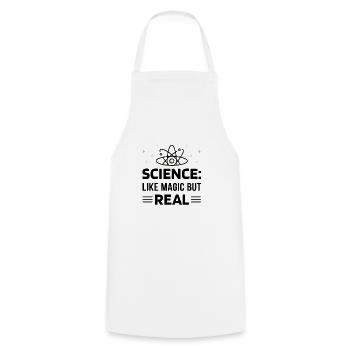Science - Science: like magic but REAL - Cooking Apron - white - Front - AI Model Male 185 dark (185cm)