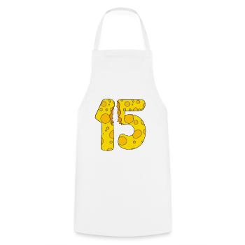 15 Jahre alt Käse - 15. Geburtstag Geschenk - Kochschürze - Weiß - Vorne - AI Model Male 185 dark (185cm)