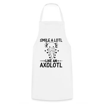 Kawaii Axolotl Lover - Smile A Lotl Like An Axolot - Cooking Apron - white - Front - AI Model Male 185 dark (185cm)