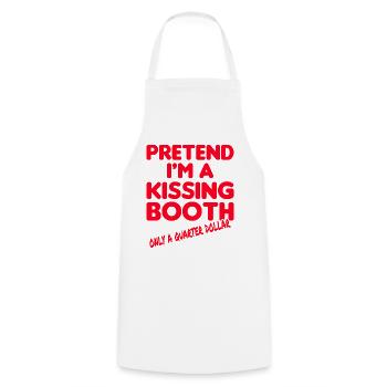 Pretend I'm a Kissing Booth Kiss Kissing - Cooking Apron - white - Front - AI Model Male 185 dark (185cm)