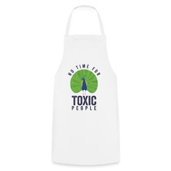 Paon Positivité Paon Fan Toxique Personnes Nature - Tablier de cuisine - blanc - Devant - AI Model Male 185 dark (185cm)