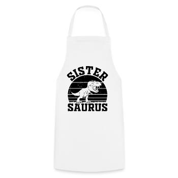 Sister Saurus Sister Dino Sister Dinosaur - Sister - Cooking Apron - white - Front - AI Model Male 185 dark (185cm)