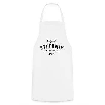 Stefanie Limited Edition - Kochschürze - Weiß - Vorne - AI Model Male 185 dark (185cm)