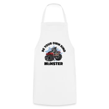 Monster Truck Drive Wheels Lovers Giant Car - Tablier de cuisine - blanc - Devant - AI Model Male 185 dark (185cm)