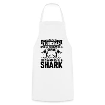 Shark Fish I Always Be Yourself Unless You Can Be - Kochschürze - Weiß - Vorne - AI Model Male 185 dark (185cm)