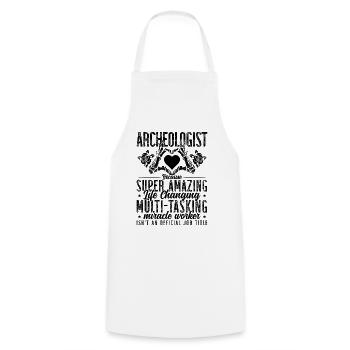 Archaeologist Bec Archaeology Fossil Archaeologist - Cooking Apron - white - Front - AI Model Male 185 dark (185cm)