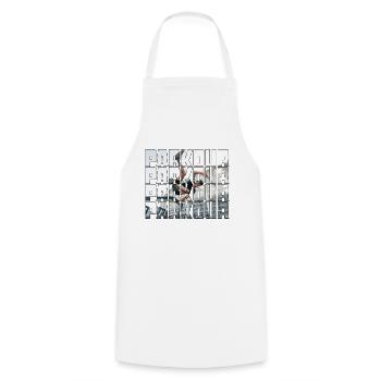 parkour - Cooking Apron - white - Front - AI Model Male 185 dark (185cm)