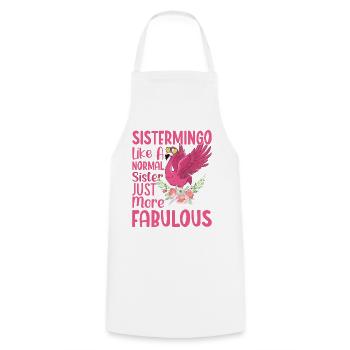 Sistermingo Like Normal Sister Flamingo - Cooking Apron - white - Front - AI Model Male 185 dark (185cm)
