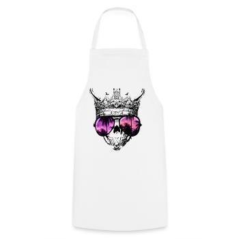 Hipster Skull King - Cooking Apron - white - Front - AI Model Male 185 dark (185cm)
