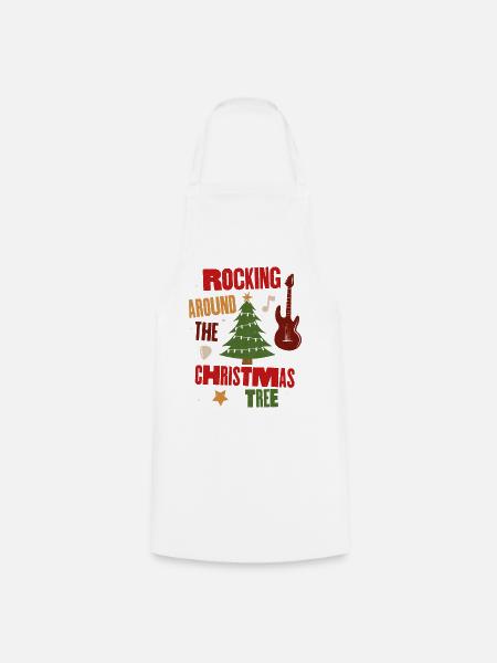 Schaukeln um den Weihnachtsbaum - Kochschürze - Weiß
