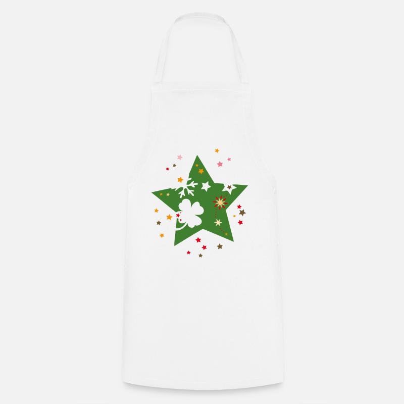 Weihnachtsstern - Kochschürze - Weiß