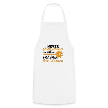 Vieil homme avec un - Tablier de cuisine - blanc - Devant - AI Model Male 185 dark (185cm)