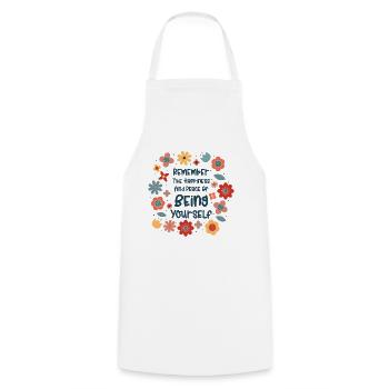 Motiver les gens à prendre soin de soi la paix - Tablier de cuisine - blanc - Devant - AI Model Male 185 dark (185cm)