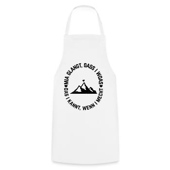 Bavarian Berg Herz Berg Wandern Bayerischer Dialek - Kochschürze - Weiß - Vorne - AI Model Male 185 dark (185cm)