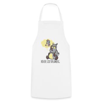 Rhinoceros dreams of the unicorn never give up - Cooking Apron - white - Front - AI Model Male 185 dark (185cm)