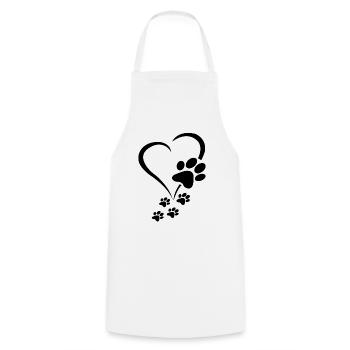 Dog Paw Heart Baby Dogs - Dog Paws Hearts Dog Paw - Kochschürze - Weiß - Vorne - AI Model Male 185 dark (185cm)