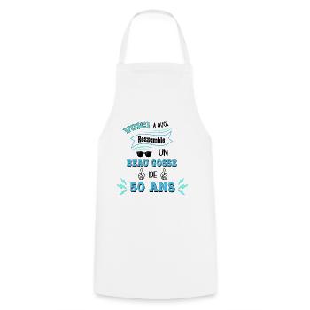 Idée De Cadeau Drôle Pour Les Beaux Gosses - Tablier de cuisine - blanc - Devant - AI Model Male 185 dark (185cm)