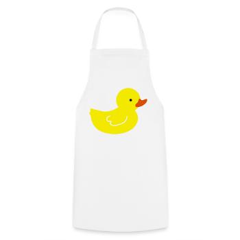 Cheerful Rubber Duck: A Touch of Yellow - Cooking Apron - white - Front - AI Model Male 185 dark (185cm)