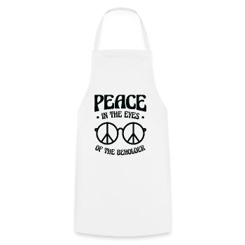 Peace Sign Vintage Glasses Peace Lover Positivity - Cooking Apron - white - Front - AI Model Male 185 dark (185cm)