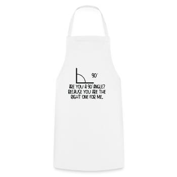 Mathematics Right Angle Cheesy Pun Math Geek - Cooking Apron - white - Front - AI Model Male 185 dark (185cm)