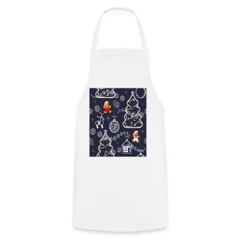 Motif festif sans couture avec arbre de Noël - Tablier de cuisine - blanc - Devant - AI Model Male 185 dark (185cm)