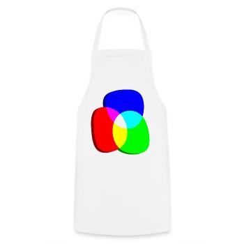 Roues chromatiques RGB excentriques - Tablier de cuisine - blanc - Devant - AI Model Male 185 dark (185cm)