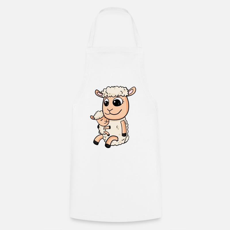 Moutons avec bébé moutons - Tablier de cuisine - blanc