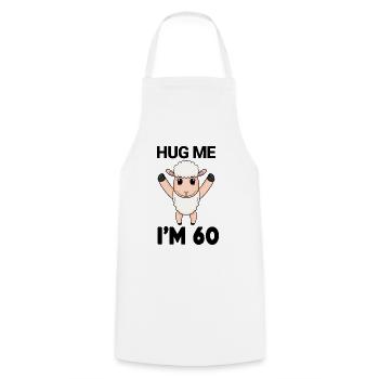 60 birthday - 60 years - hug - Cooking Apron - white - Front - AI Model Male 185 dark (185cm)