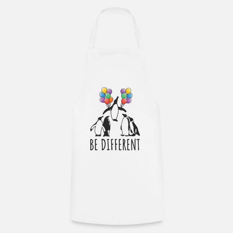 Be Different Motivation Pinguin Kreative Menschen - Kochschürze - Weiß